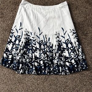 Coldwater Creek White and Blue A-Line Skirt Size L